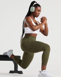 Power Seamless 7/8 Leggings | Khaki