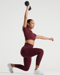 Power Seamless 7/8 Leggings | Dark Cherry