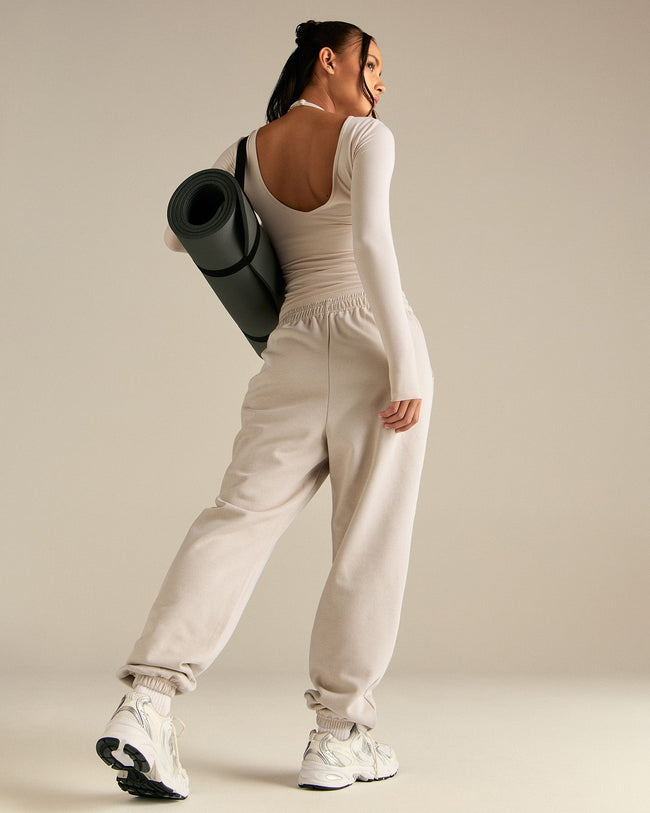 Smooth Contour Long Sleeve Reversible T-Shirt | Stone