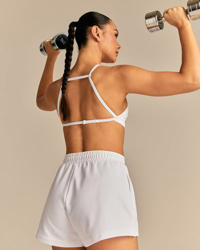 Define 2.0 High Neck Backless Bra | White