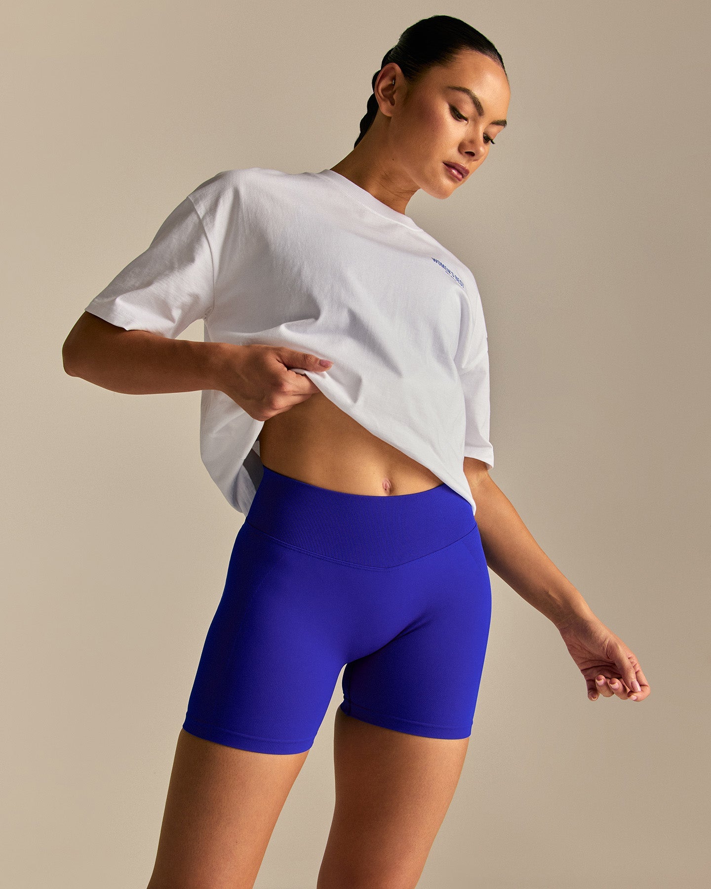 Comfort Summer Lifting Club Oversized T-Shirt | White/Luminous Blue