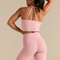 Essential Built-In Bra Crop Tank Top | Sweet Pink