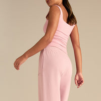 Comfort Lightweight Straight Leg Mid Waist Joggers | Sweet Pink