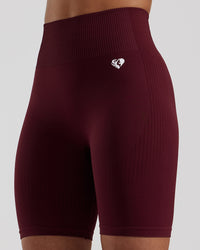 Power Seamless Cycling Shorts | Dark Cherry