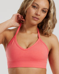 Define 2.0 Seamless Halter Neck Bra | Sunlit Coral