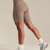 Essential Cycling Shorts with Pockets | Taupe Grey