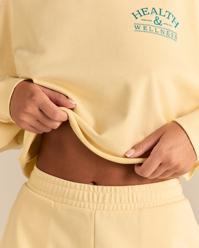 Comfort Lightweight Raw Edge Oversized Crew Neck | Buttercup
