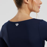 Essential Long Sleeve Built-In Bra Top | Sapphire Blue