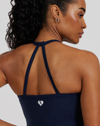 Essential Built-In Bra Crop Tank Top | Sapphire Blue