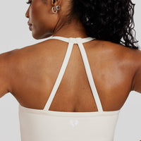 Essential Built-In Bra Crop Tank Top | Off White
