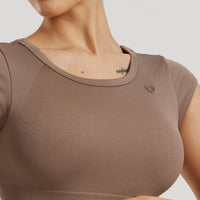 Motion Seamless Open Back Short Sleeve Crop Top | Caribou