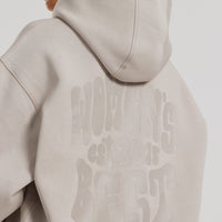Comfort Oversized Statement Graphic Hoodie | Stone