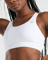 Power Seamless Sports Bra | White