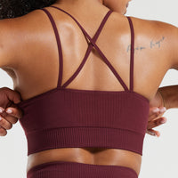 Power Seamless Sports Bra | Dark Cherry