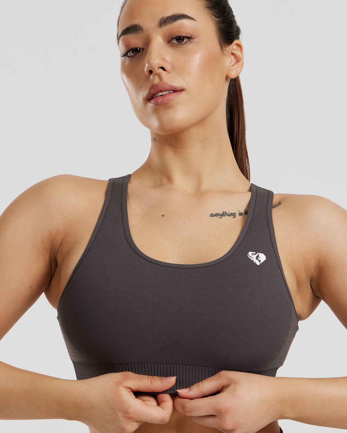 Power Seamless Adjustable Sports Bra | Graphite
