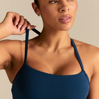 Essential Built-In Bra Crop Tank Top | True Navy