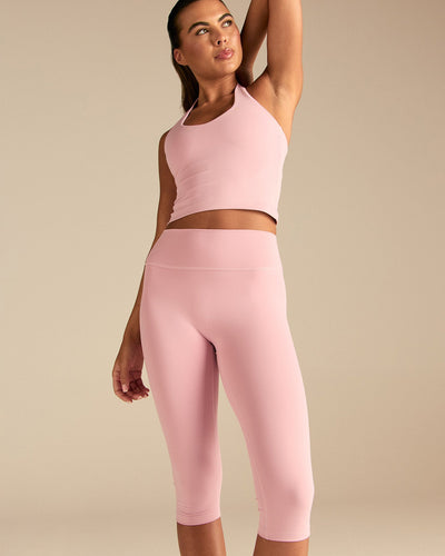 Essential High Waist Capri Leggings | Sweet Pink