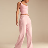 Comfort Lightweight Straight Leg Mid Waist Joggers | Sweet Pink