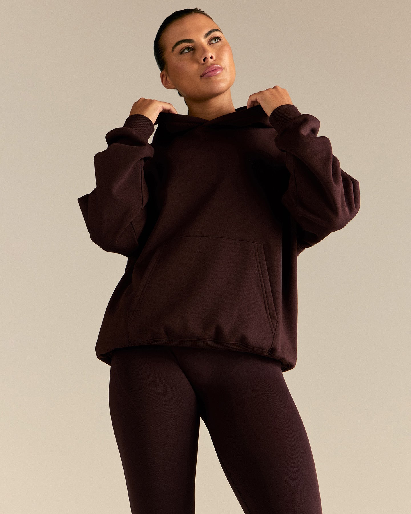 Comfort Oversized Health Club Graphic Hoodie | Cafe Noir