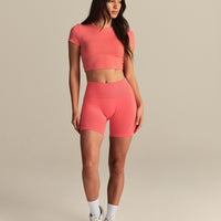 Smooth Contour Cropped Short Sleeve T-Shirt | Sunlit Coral