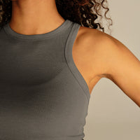 Comfort Ribbed Cropped Tank | Slate Grey (4/6)