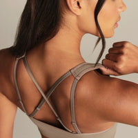 Power Seamless Adjustable Sports Bra | Taupe Grey