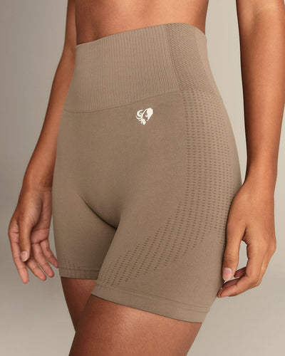 Power Seamless Shorts | Taupe Grey