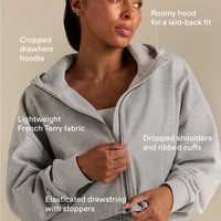 Comfort Lightweight Draw Hem Hoodie | Grey Marl