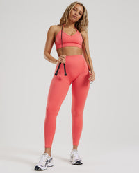 Define 2.0 Seamless Halter Neck Bra | Sunlit Coral