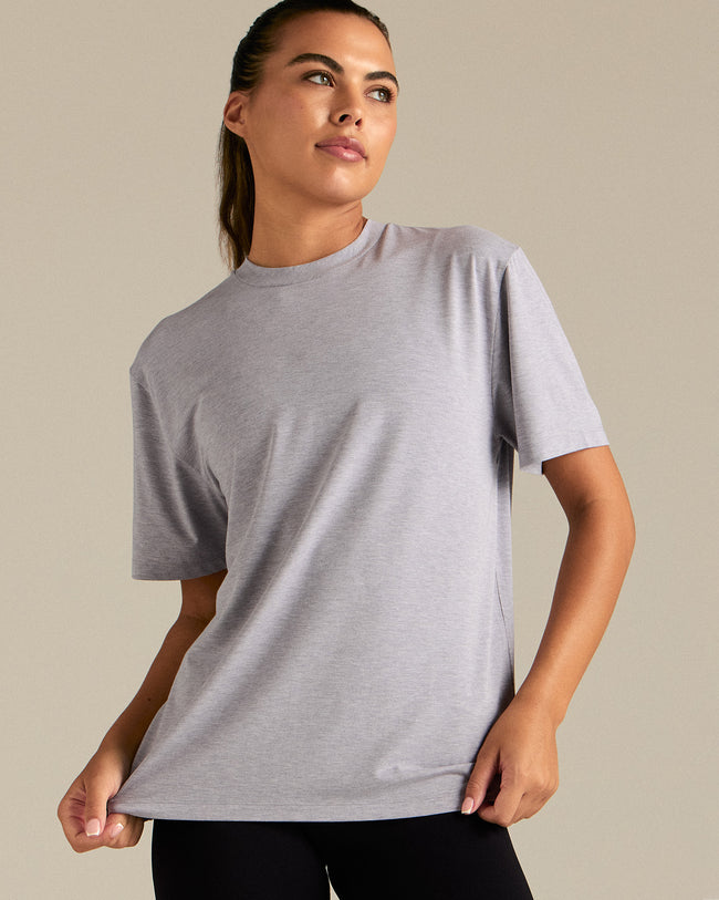 Comfort Oversized Hook Up T-Shirt | Silver Grey Marl