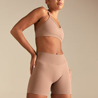 Emphasize Mid Waist 5" Shorts | Mauve Taupe