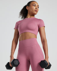 Motion Seamless Short Sleeve Crop Top | Heather Rose