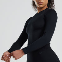 Motion Seamless Long Sleeve Midi Top | Black