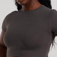 Essential Cropped Short Sleeve Tee | Graphite