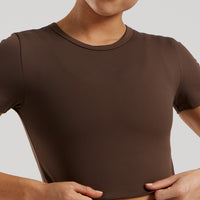 Essential Cropped Short Sleeve Tee | Cocoa