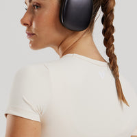 Essential Cropped Short Sleeve Tee | Off White