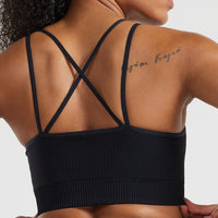 Power Seamless Sports Bra | Black