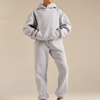 Comfort Oversized Sports Club Hoodie | Silver Grey Marl