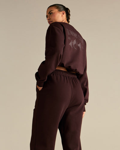 Comfort Outdoor Cropped Crew Neck | Cafe Noir