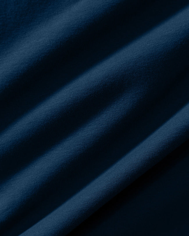 Cotton Contour Fold Over Straight Leg Pants | True Navy