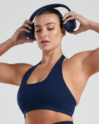 Motion Seamless Halter Bra | Sapphire Blue