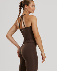 Essential Built-In Bra Midi Tank | Cocoa