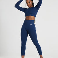 Power Seamless 7/8 Leggings | Sapphire Blue