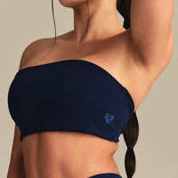 Essential Twist Back Bandeau Bra | Sapphire Blue