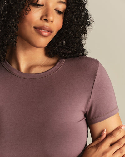 Smooth Contour Midi Short Sleeve T-Shirt | Deep Mocha