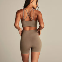 Power Seamless Shorts | Taupe Grey