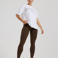 Comfort Oversized Short Sleeve Sports Club T-Shirt | White