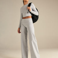 Cotton Contour Long Sleeve T-Shirt | Grey Marl