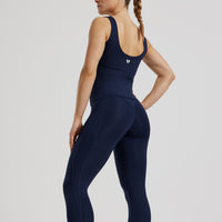 Essential Built-In Bra Scoop Back Tank | Sapphire Blue