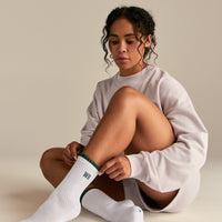 Premium Crew Embroidered Socks (3PK) | Black/Emerald/Ballet Pink